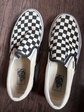 Vans Checkerboard Slip-On Sneakers - Black & Cream